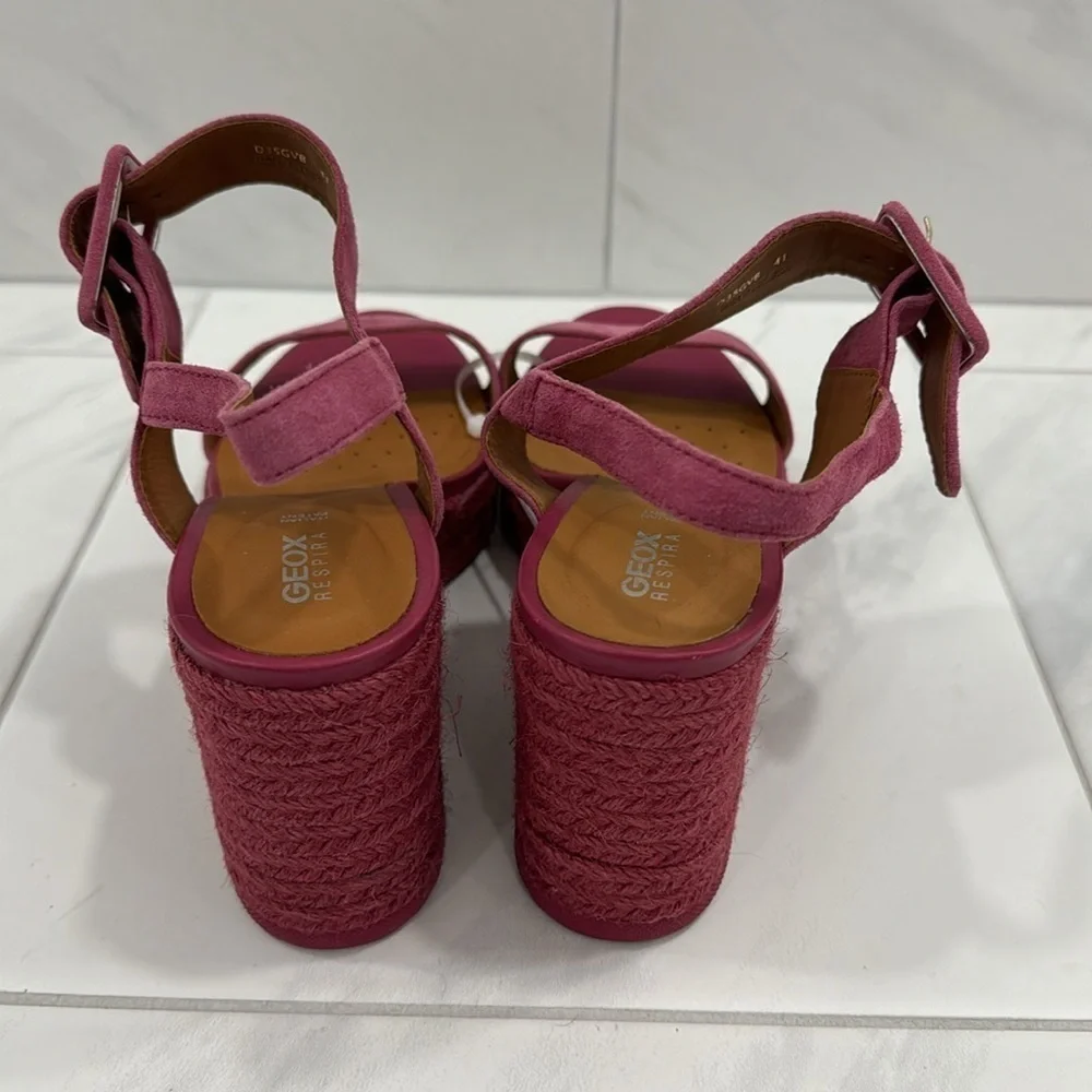 NEW! GEOX Cyclamen Ponza Wedge Sandal - Size 41
